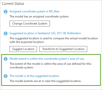 The model is now at the suggested location.