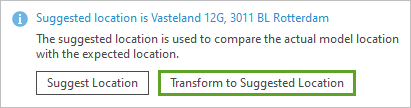 Transform to Suggested Location button