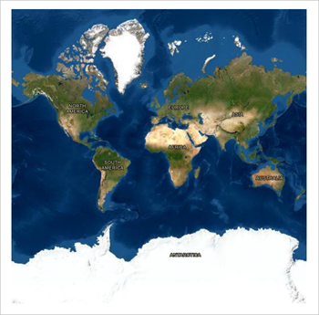Example of Web Mercator map.