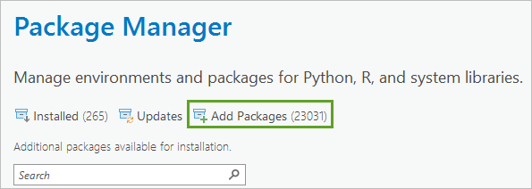 Add Packages button