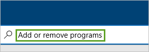 Search for Add or remove programs.