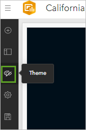 Theme button on dashboard toolbar