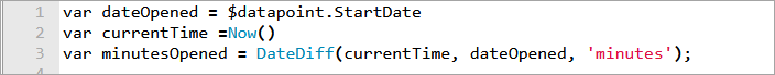 The minutesOpened variable defined.