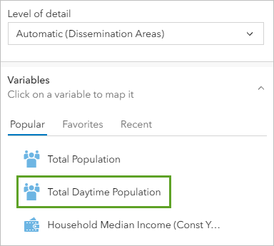 Total Daytime Population variable