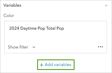 Add variables button