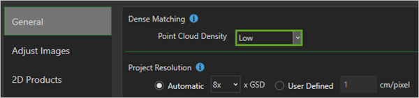 Point Density set to Low (Fast)