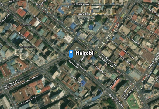 Map of Nairobi, Kenya