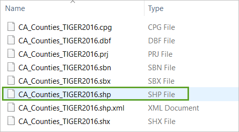 Contents of CA_Counties_TIGER2016.zip