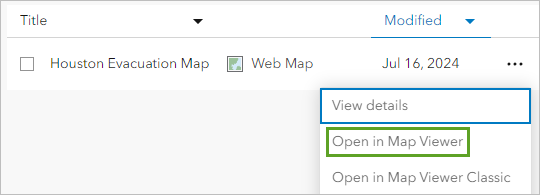 Open in Map Viewer option