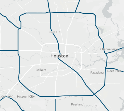 Map with blue evacuation routes