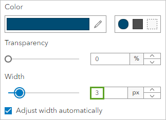 The Width option