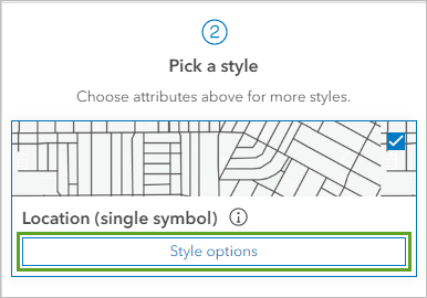 Location (Single symbol) Options button