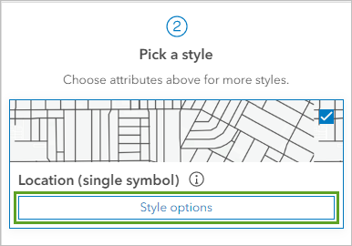 Location (Single symbol) Style options button