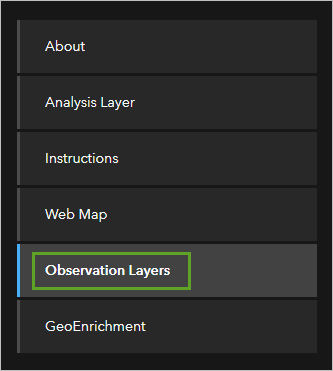 Observation Layers tab