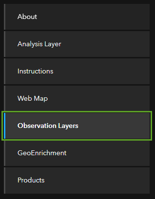 Observation Layers tab