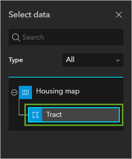 Tract data in Select data pane