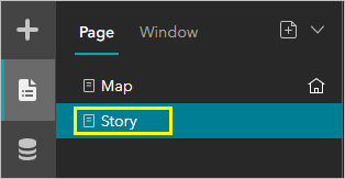Story page in the Page pane