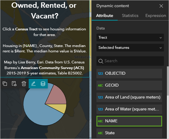 NAME field in the Dynamic content window