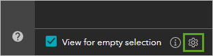 View for empty selection turned on and settings button