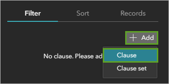 Clause option in Add menu