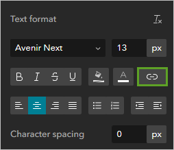 Link button in text format options