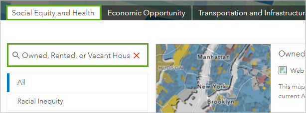 Economic Opportunity tab and search bar