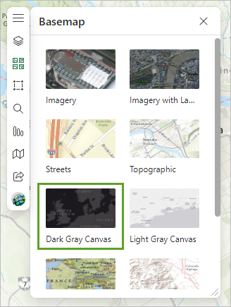 Dark Gray Canvas basemap