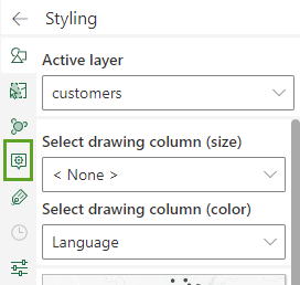 Pop-ups button in the Styling pane