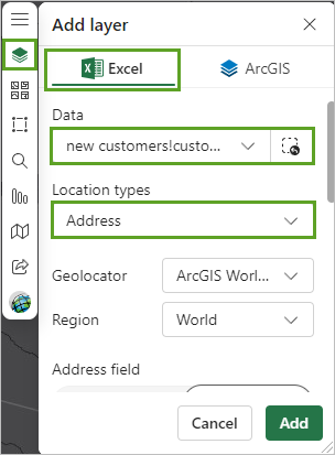 Add layer pane for new customers data