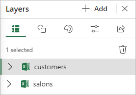 Selected customers layer