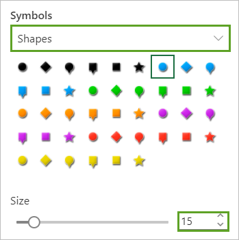 Shape symbol settings