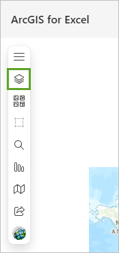 Layers pane with options to add layers from Excel or ArcGIS