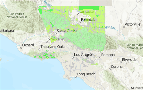 Default map with unincorporated zoning in Los Angeles County