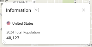 Infographic showing the total population of the map area