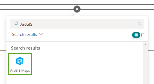 ArcGIS Maps option in the search results
