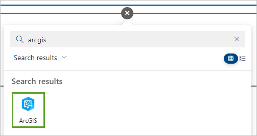 ArcGIS Maps option in the search results