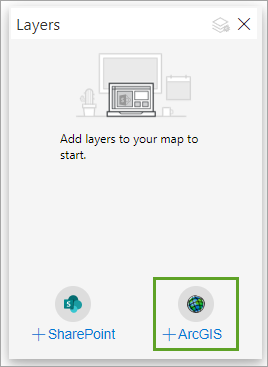 Add from ArcGIS button