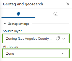 Zone field chosen in the list of fields