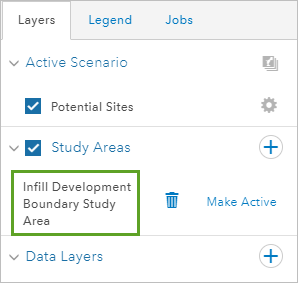 Infill boundary layer in Contents pane