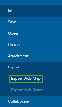 Export Web Map option