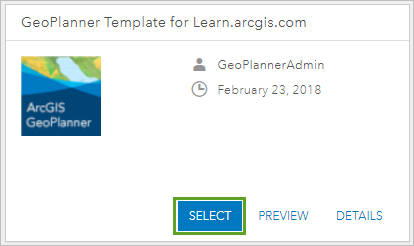 Learn GeoPlanner template