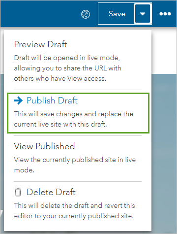 Publish Draft option