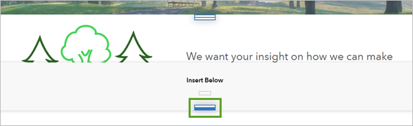 Insert Below drop zone
