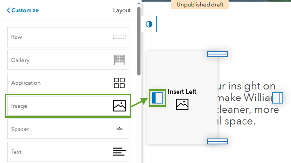 Insert Left drop zone
