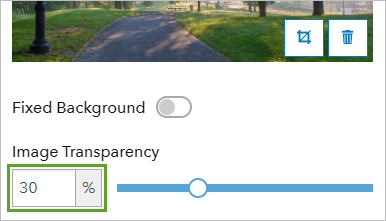 Image Transparency parameter