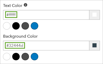 Text Color and Background Color parameters