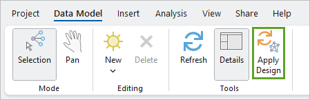 Apply Design button in the Tools group
