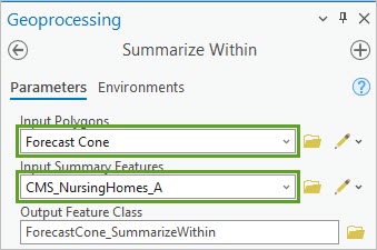 Summarize Within tool parameters