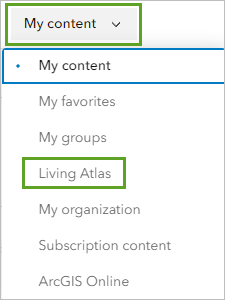 Search for layers in Living Atlas