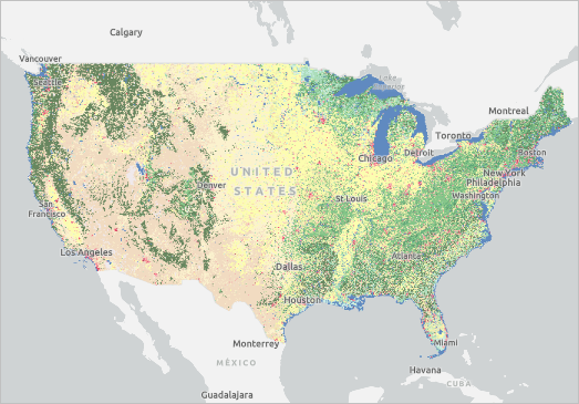 Map extent showing the continental United States